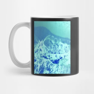 Photo of ocean waves on the beach in light blue gradient Mug